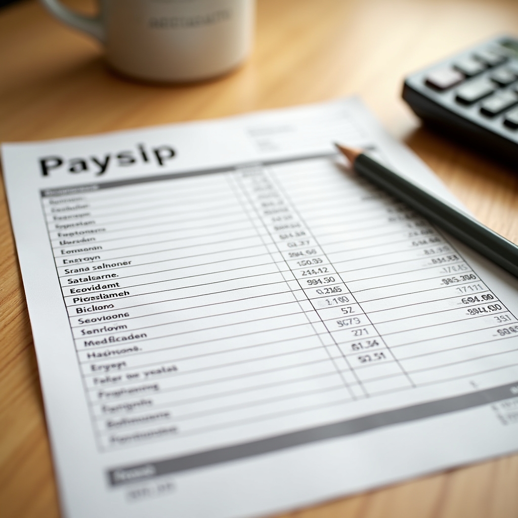 Fluturar de salariu detaliat cu rubrici explicite
